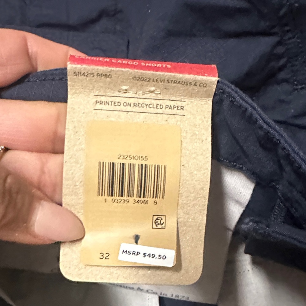 Levi’s Men's Navy Carrier Cargo Shorts 32 - Picture 5 of 6